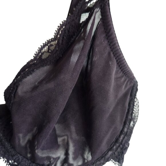 Natori Bra Black Women's 34D Underwire Back Close Lacey Semi Sheer - Picture 2 of 9